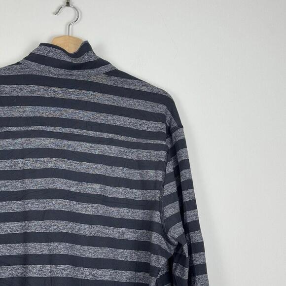Lululemon Studio 1/2 Zip Sweatshirt Classic Stripe Heathered Black Men Sz XL Gym - Picture 8 of 13